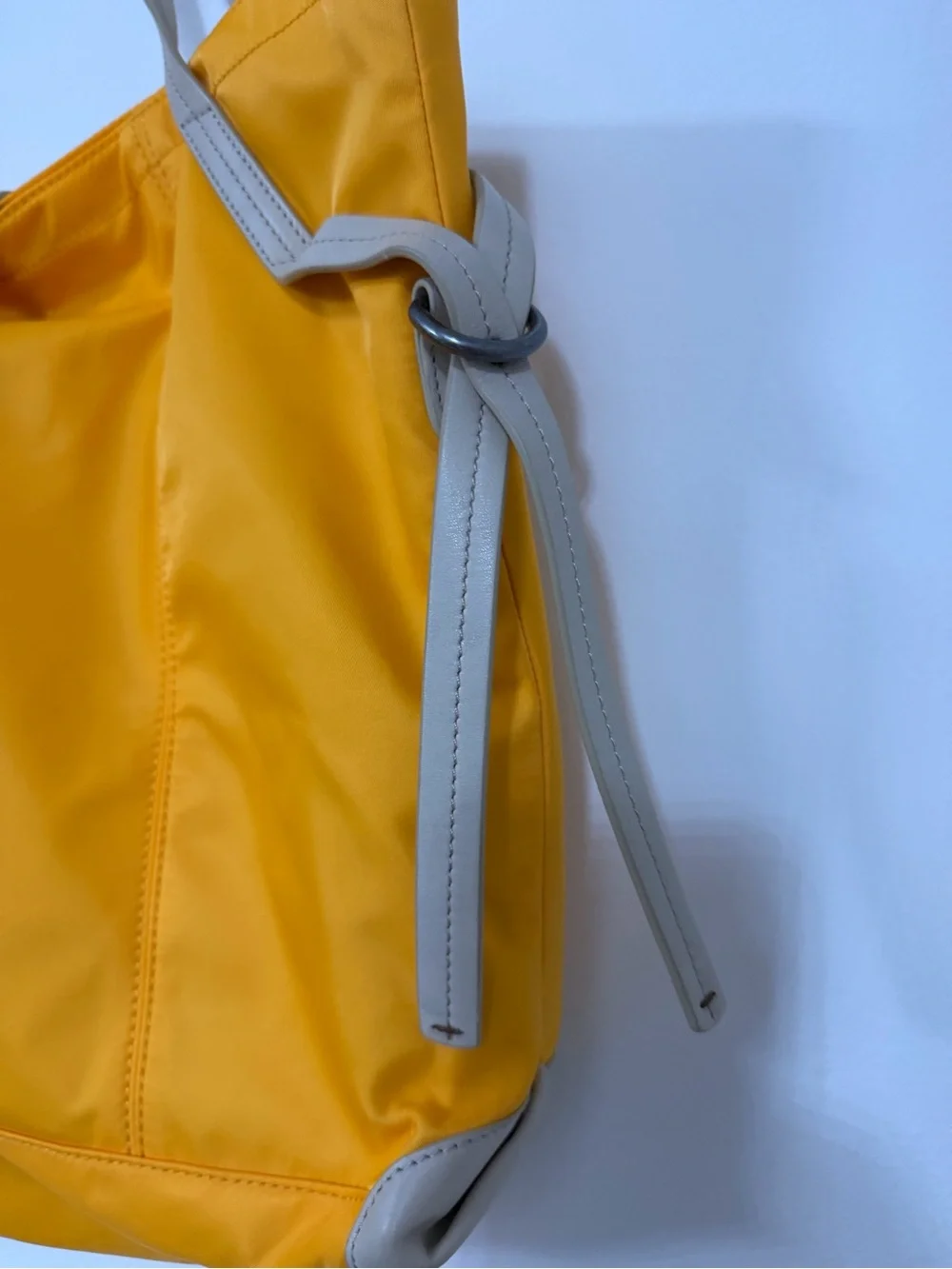 Splendid Bright Yellow Tote with Beige Trim and Straps